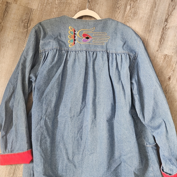 Colorful Embroidered Denim Jacket - Picture 4 of 6
